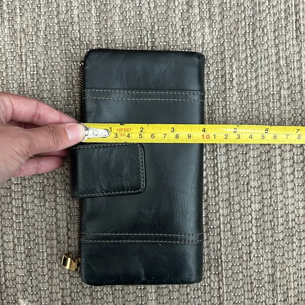 Fossil buffalo hide leather classic black wallet